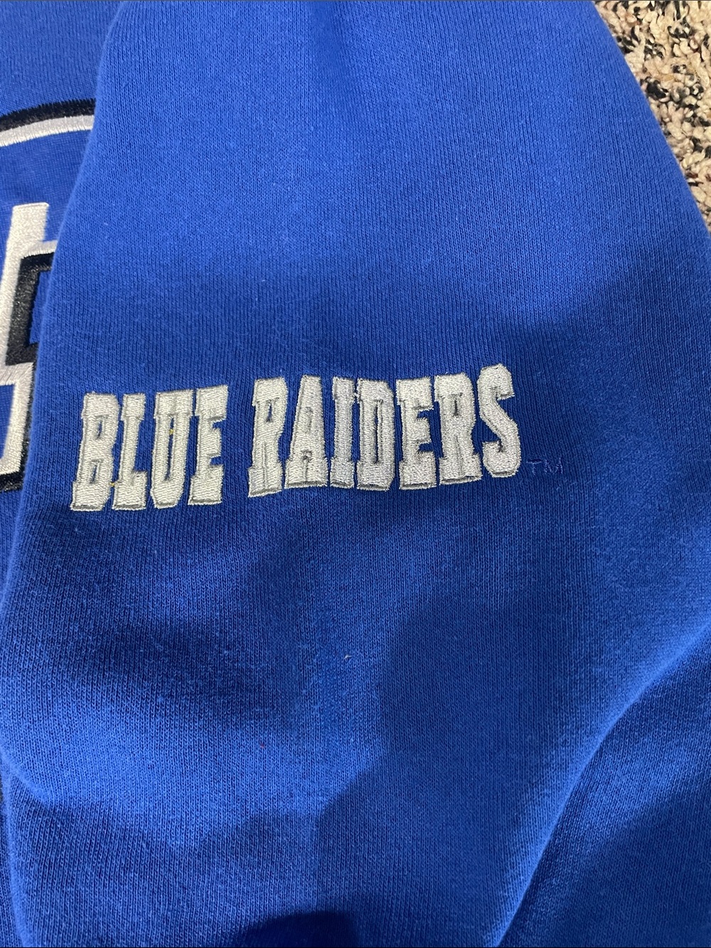 MTSU Blue Hooded Sweatshirt - Men's Pullover Hoodie Relaxed Fit Size M NEW! - Picture 3 of 4